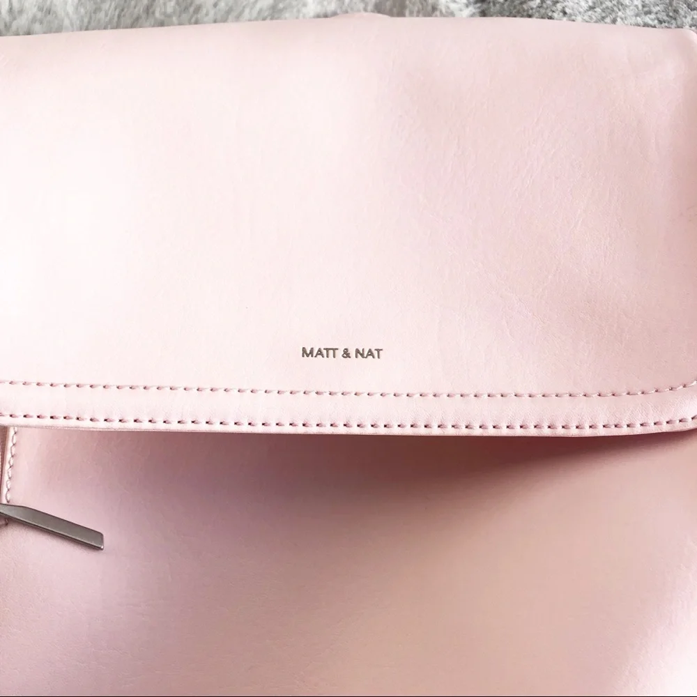 Matt & Nat Light Pink Vegan Leather Backpack